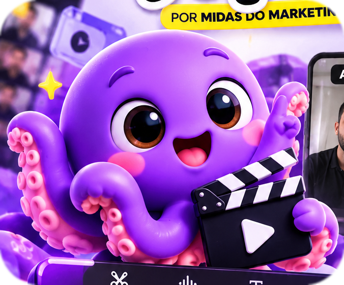 Mascote roxo do Edita Aqui